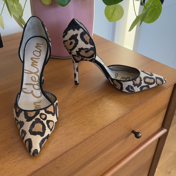 Sam Edelman Leopard Calf Hair heels - size 7 - Picture 2 of 5